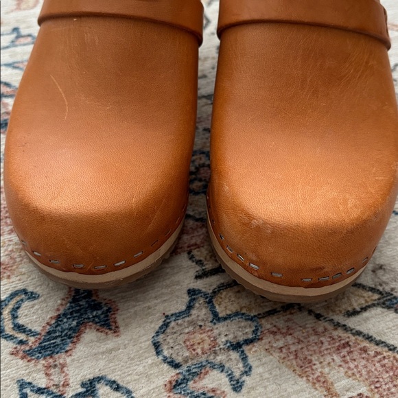SANDGRENS Dublin Clog Mules Vegetable Tanned Light Wooden Base 38 EU 7-7.5 US - Picture 3 of 6